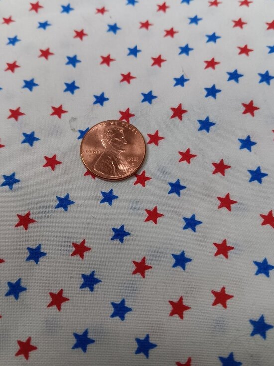 Oakhurst Textiles Other - Patriotic Cotton Sewing Fabric Petite Red White Blue Stars  2 yds x 45" USA